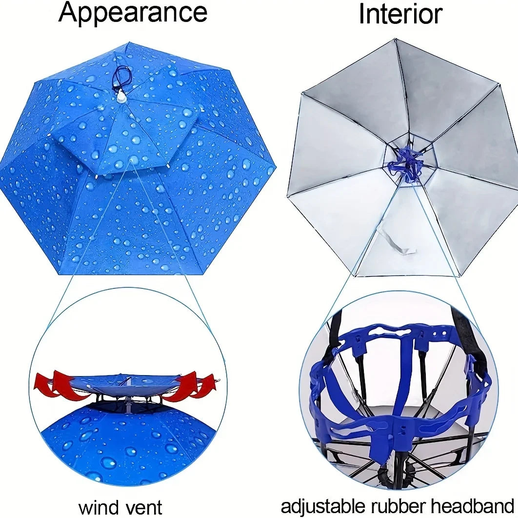 Double Layer Umbrella Fishing Hat