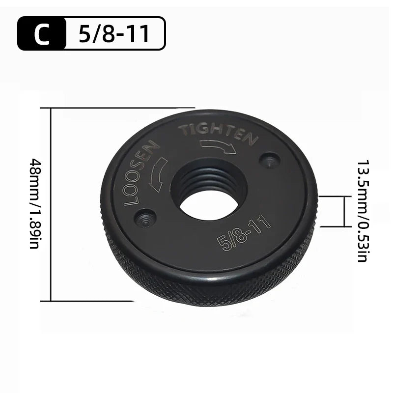 Quick-Lock Angle Grinder Nut for M10/M14 Grinders
