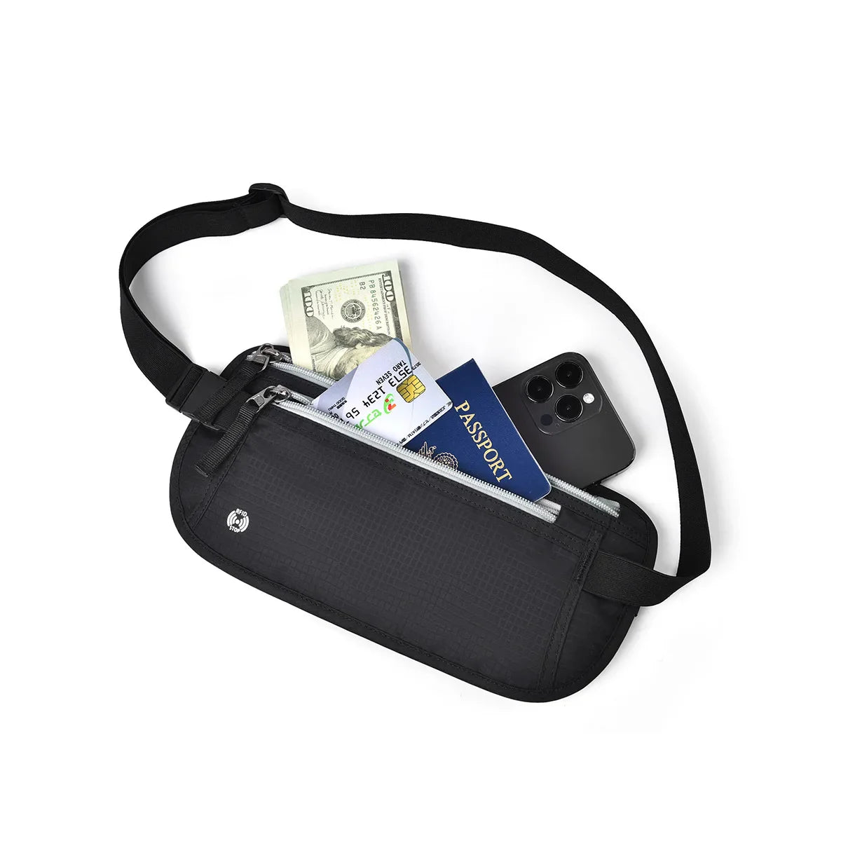 RFID Travel Money Belt Passport Holder