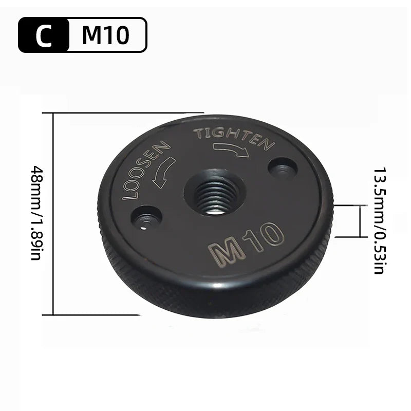Quick-Lock Angle Grinder Nut for M10/M14 Grinders