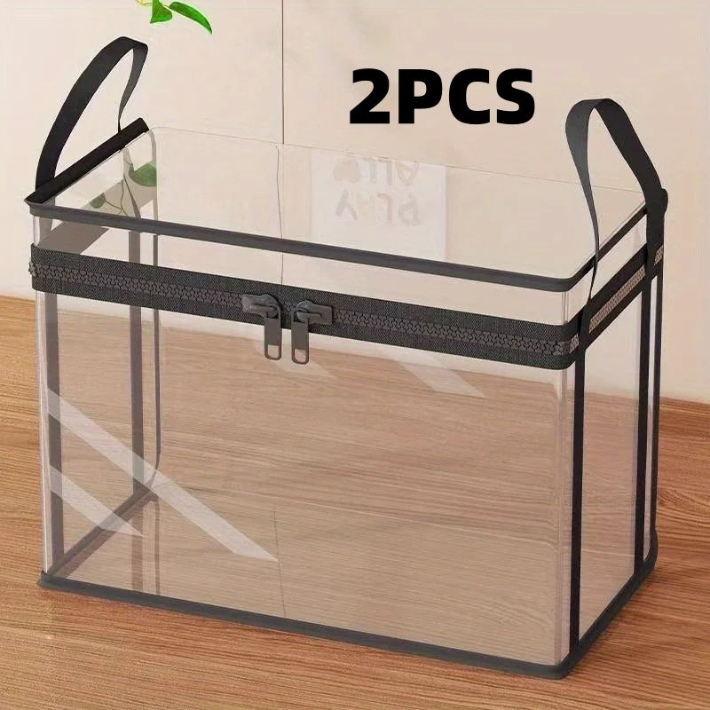 2-Pack Foldable Clear Storage Boxes (N)
