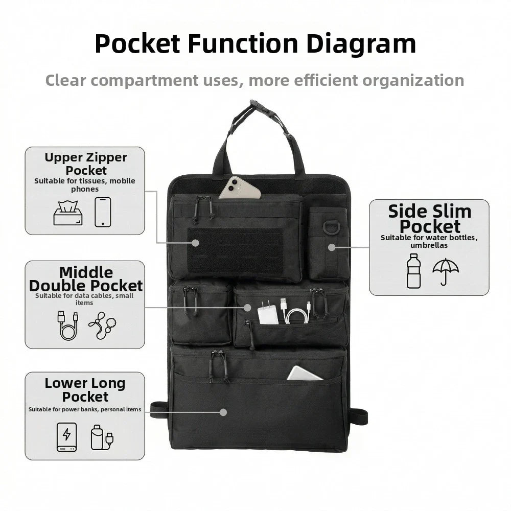 Multi-Pocket Car Seat Organizer Bag