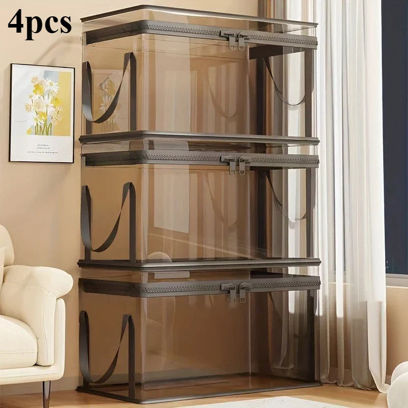 2-Pack Foldable Clear Storage Boxes (N)